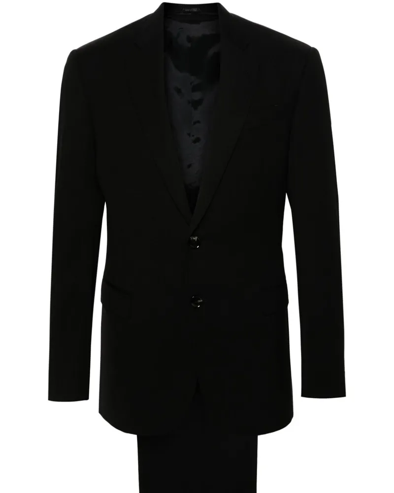 Giorgio Armani Anzug aus Schurwoll-Twill - Schwarz Schwarz