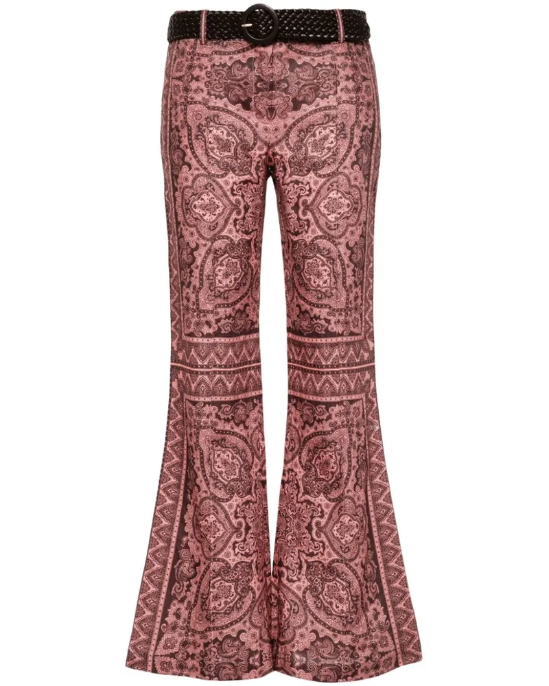 Zimmermann Otttie Schlaghose mit Paisley-Print - Rosa Rosa