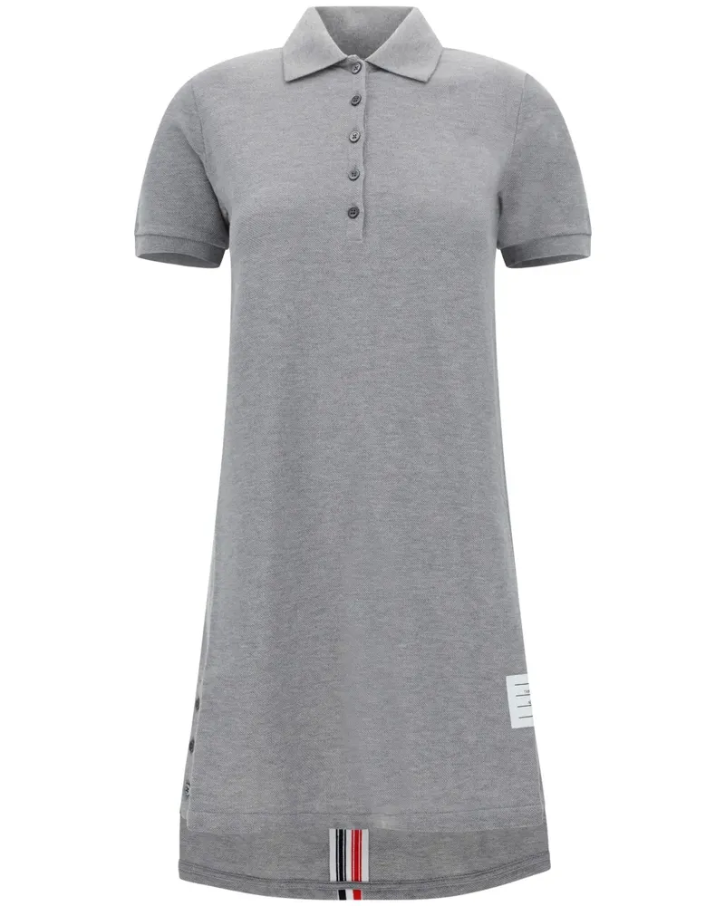 Thom Browne Midi-Poloshirtkleid mit RWB-Streifen - Grau Grau