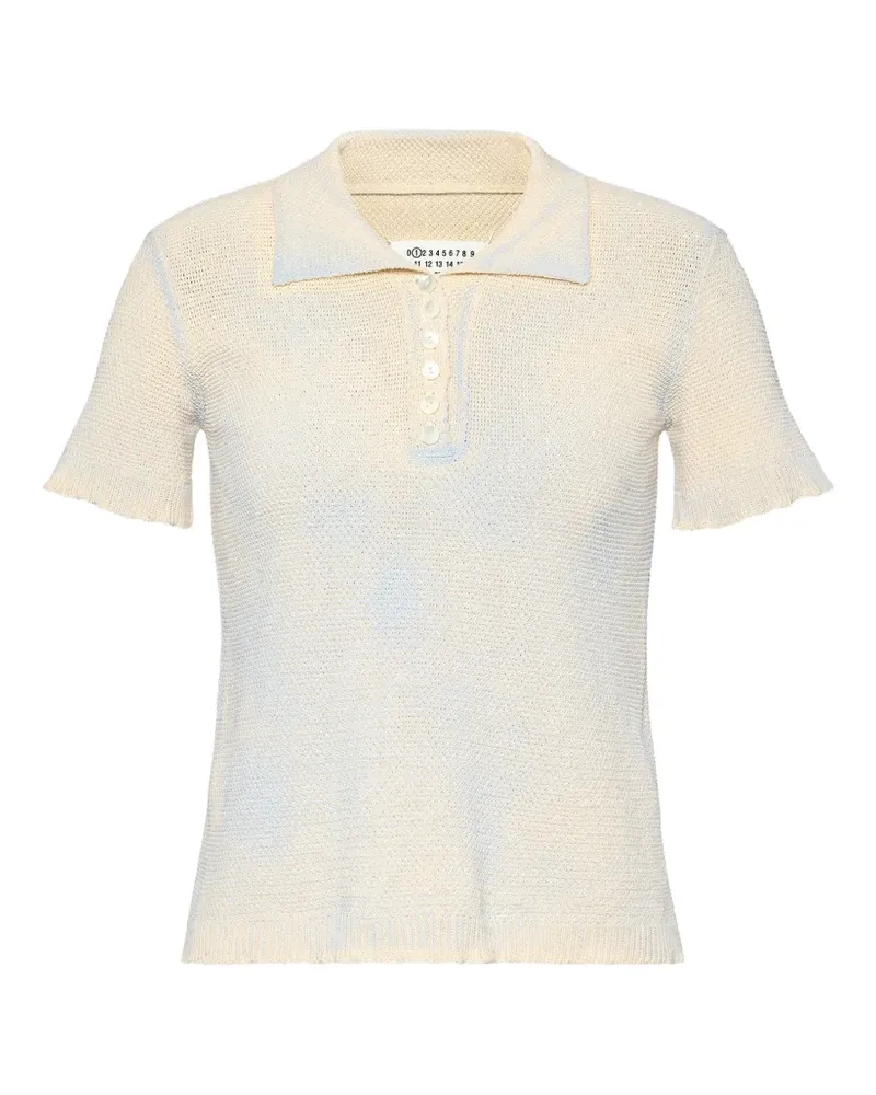 Maison Margiela wheat-stitch cotton polo shirt - Nude Nude