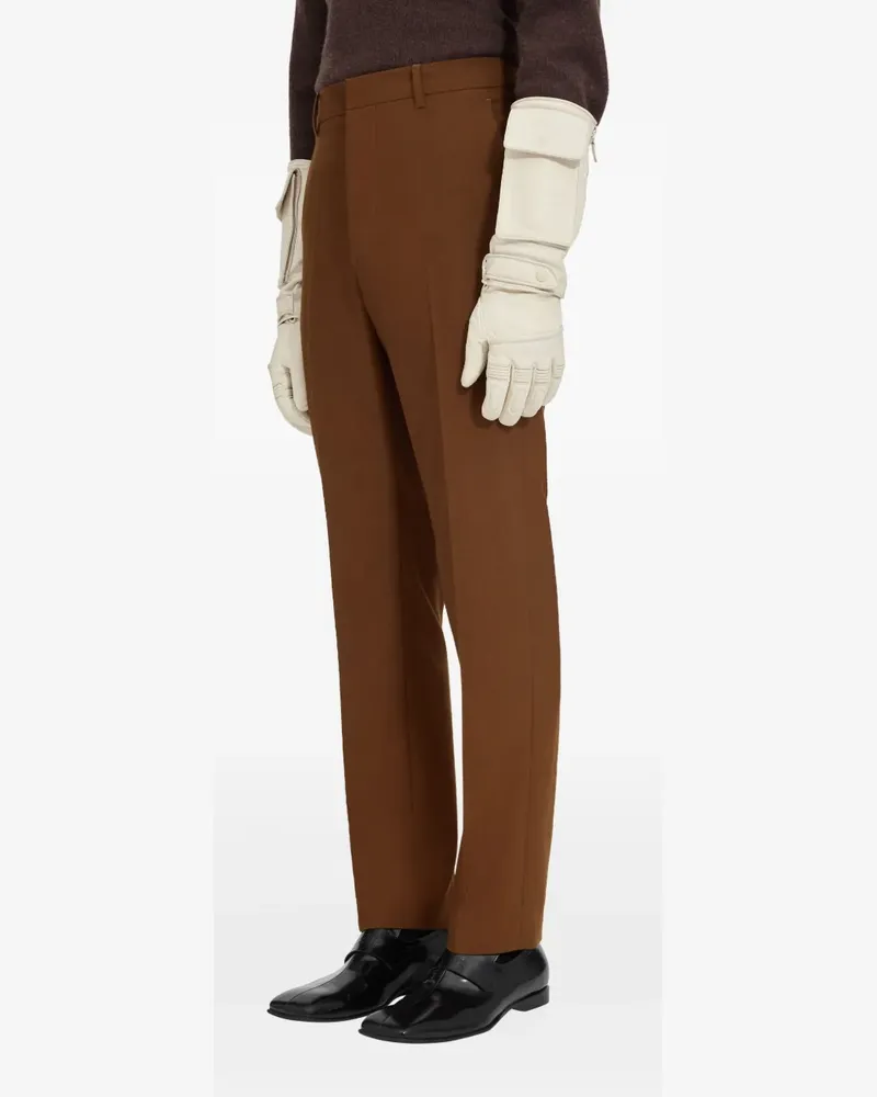 Maison Margiela Wollhose mit Knitteroptik - Braun Braun