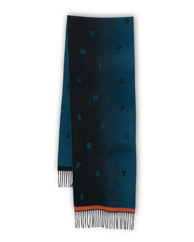 Paul Smith logo-pattern scarf - Blau Blau