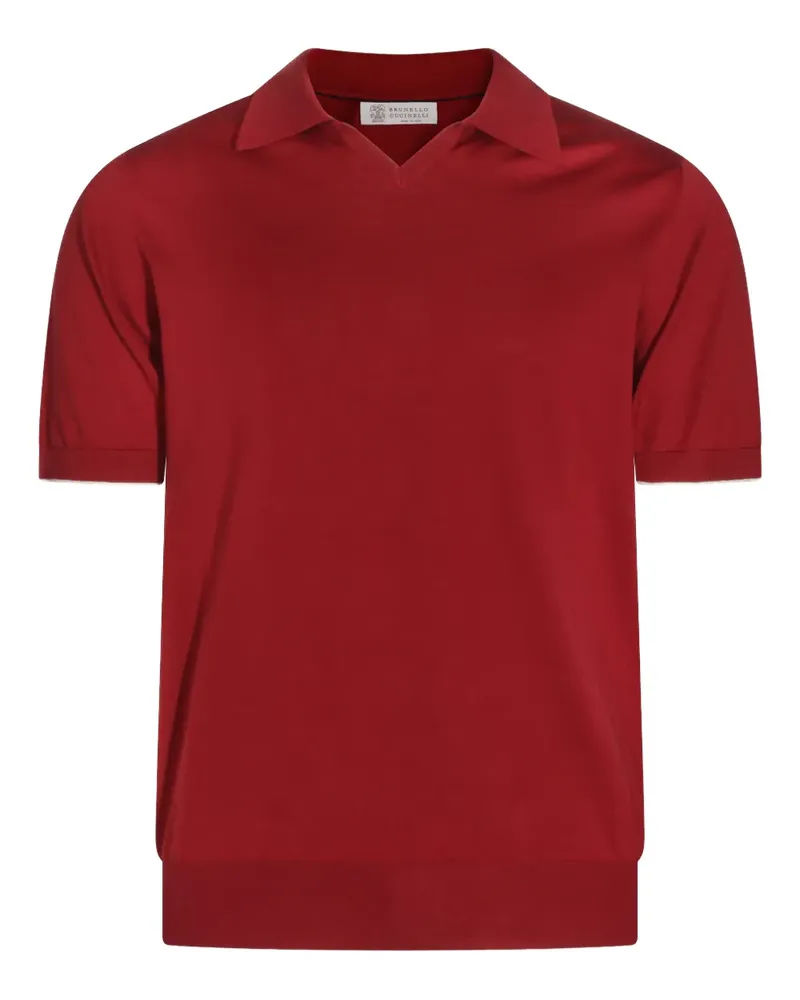 Brunello Cucinelli collared short-sleeve top - Rot Rot