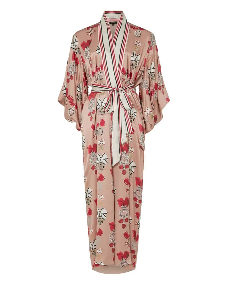 Temperley London Seidenmantel mit Blumen-Print - Rosa Rosa