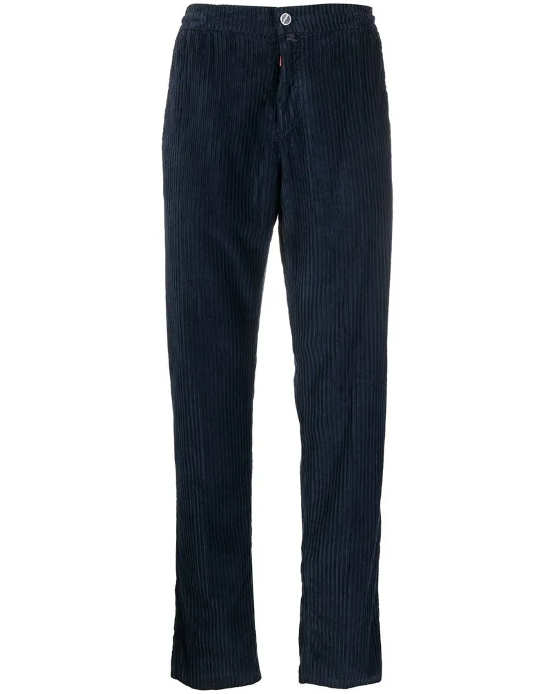 Kiton Cordhose mit geradem Bein Blau