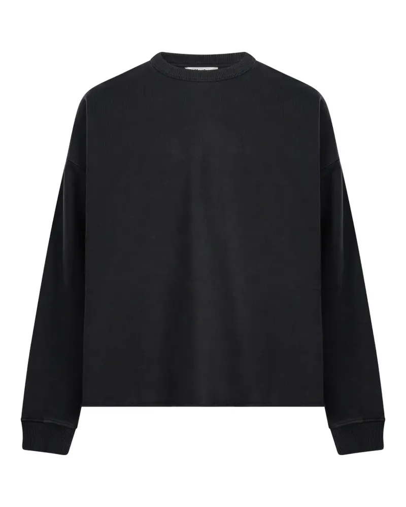YMC Studio Sweatshirt mit offenen Kanten und überschnittenen Schultern - Schwarz Schwarz