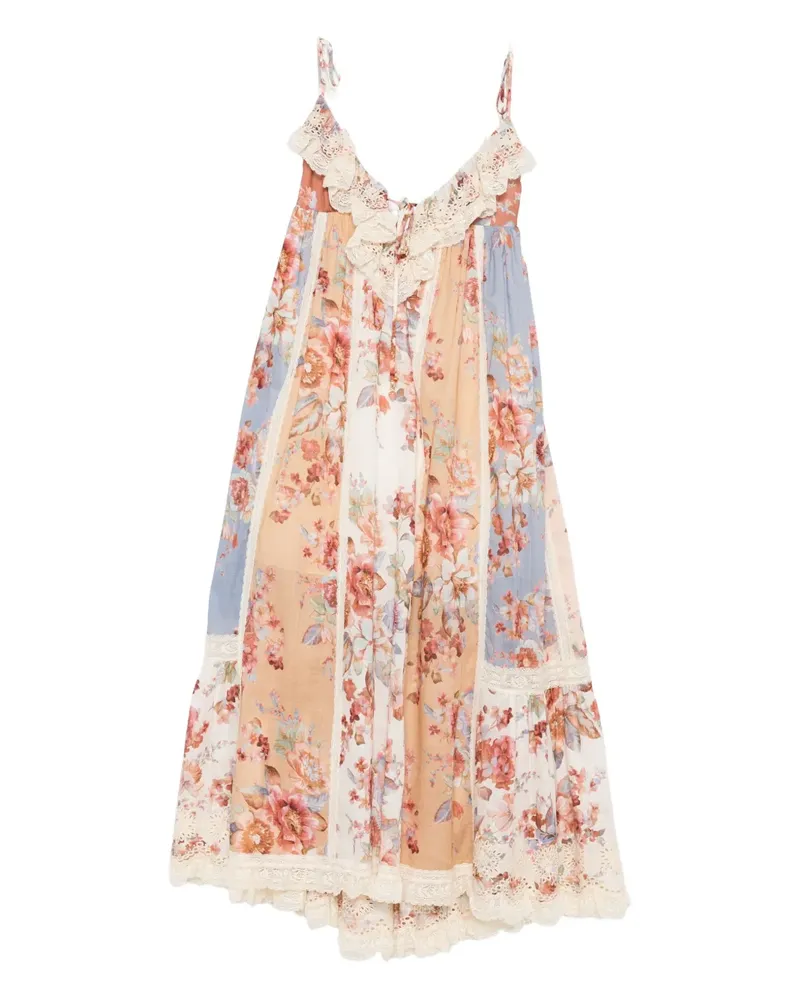Zimmermann floral lace midi dress - Nude Nude
