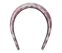 Kariertes Stirnband aus Mesh - Rosa