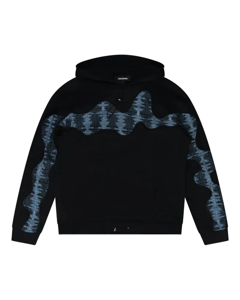 AHLUWALIA Hoodie mit Kontrasteinsätzen - Schwarz Schwarz