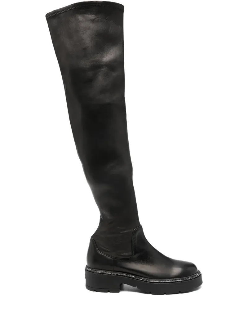 René Caovilla Verzierte Stiefel 40mm - Schwarz Schwarz