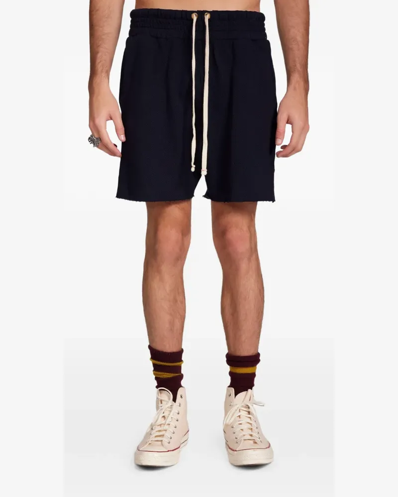 LES TIEN waffle-knit raw-cut yacht shorts - Blau Blau