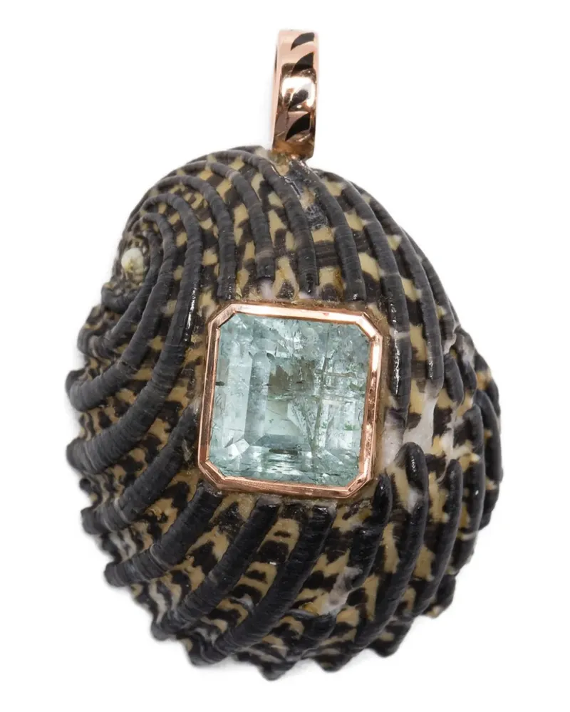 DEZSO 18kt Narita Rotgoldanhänger mit Aquamarin - Rosa Rosa