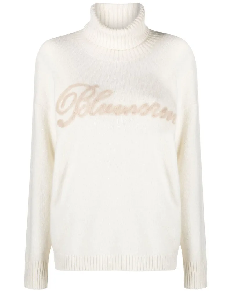 Blumarine Rollkragenpullover mit Logo Nude