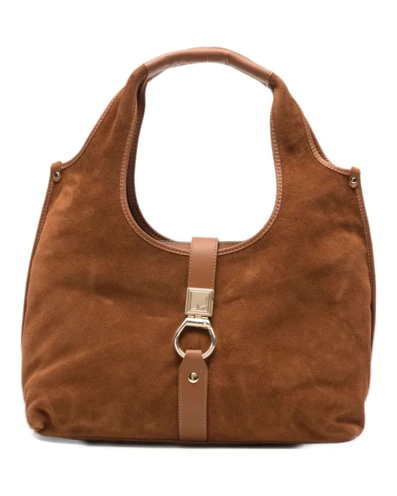 MARC ELLIS Maia M suede-finish shoulder bag - Braun Braun