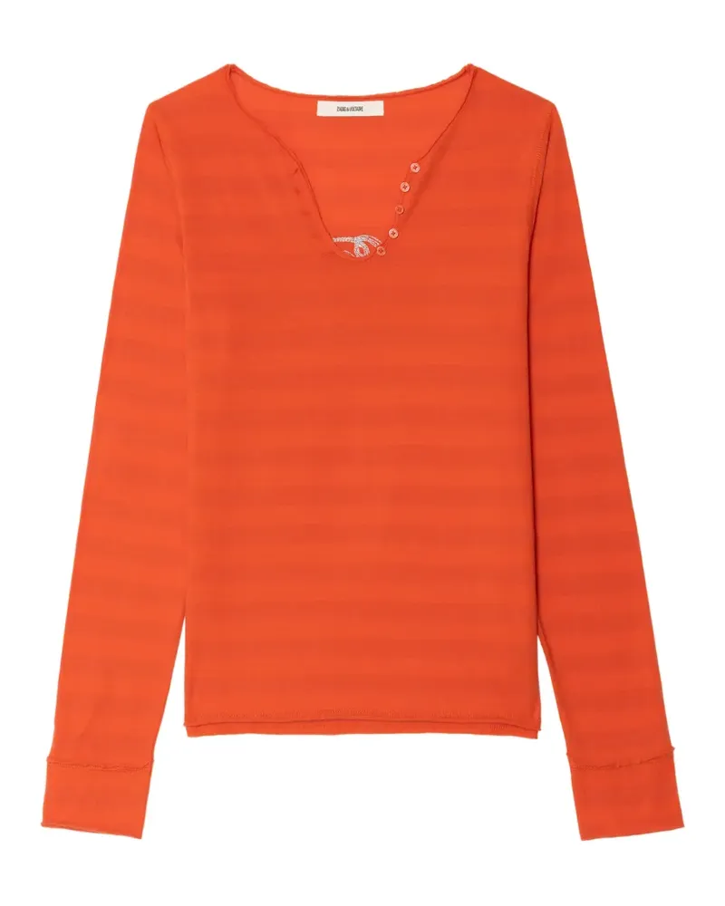 Zadig & Voltaire Gestreiftes Langarmshirt - Orange Orange