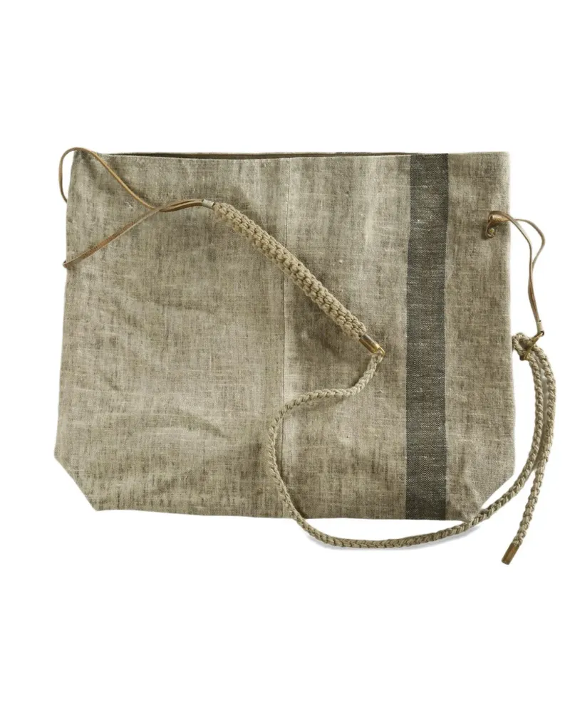 Ziggy Chen braided-strap panelled backpack - Nude Nude