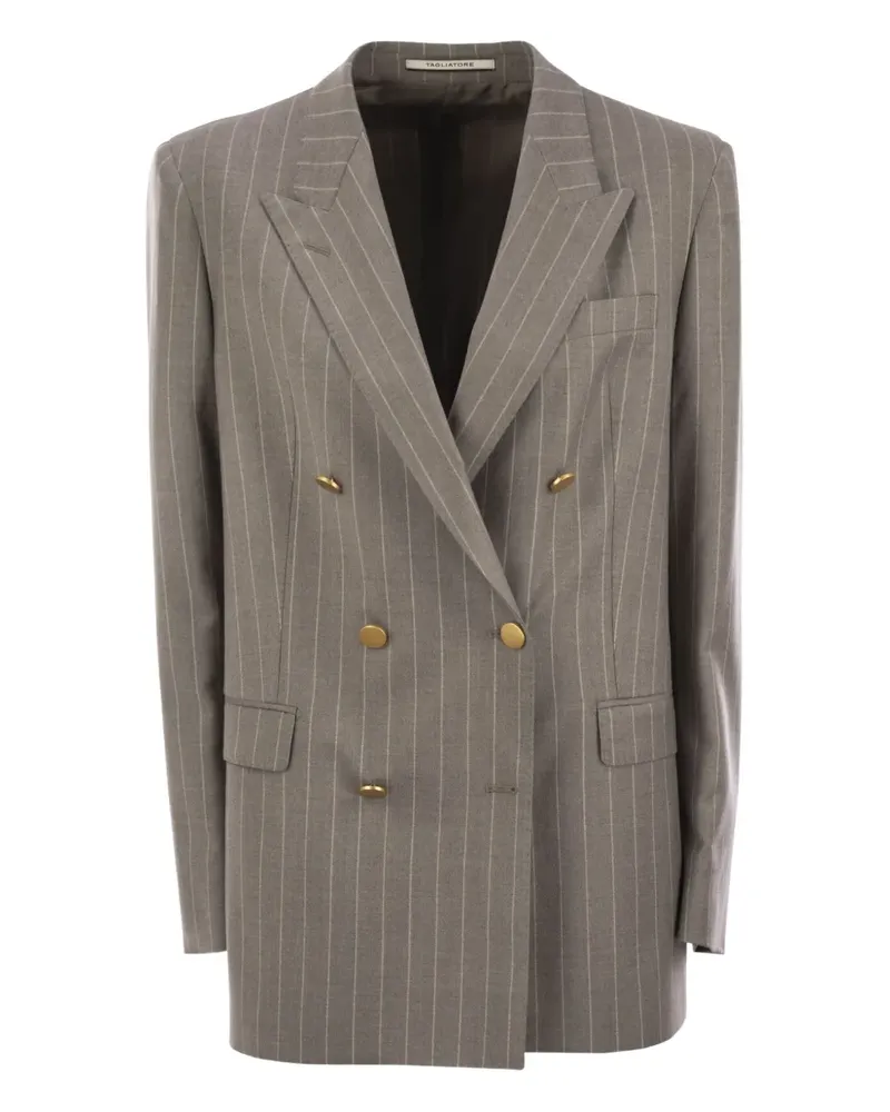 Tagliatore Doppelreihiges Sakko mit Nadelstreifen - Grau Grau