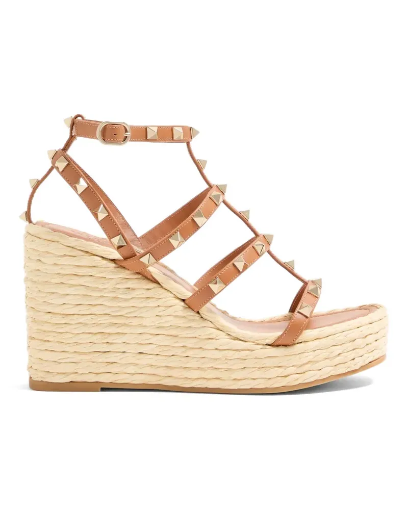 Valentino Garavani Rockstud Sandalen mit Wedge - Braun Braun