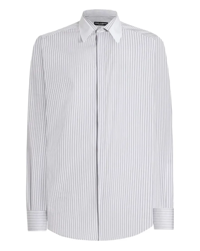 Dolce & Gabbana Gestreiftes Hemd - Weiß Weiß