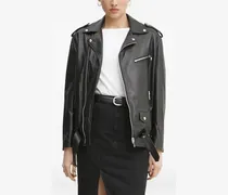 Bikerjacke mit Gürtel - Schwarz