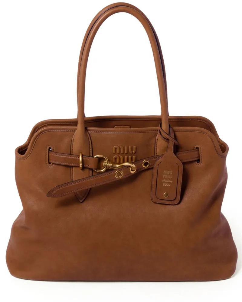 Miu Miu Aventure Tasche aus Nappaleder - Braun Braun