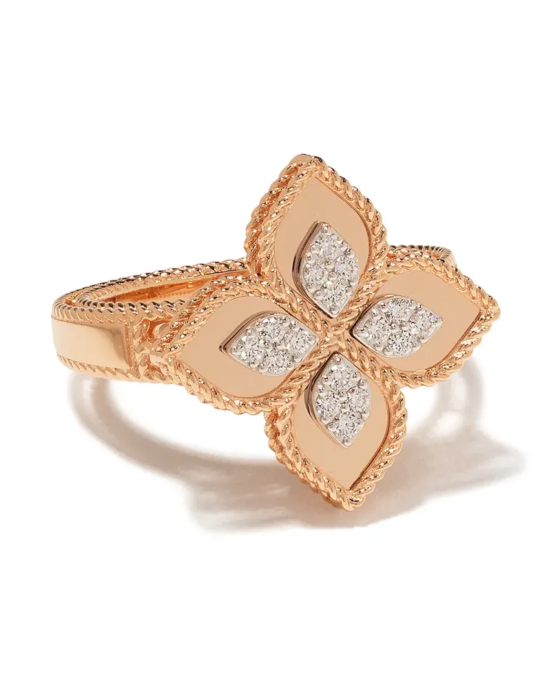 Roberto Coin 18kt 'Princess Flower' Rotgoldring mit Diamanten - Rosa Rosa
