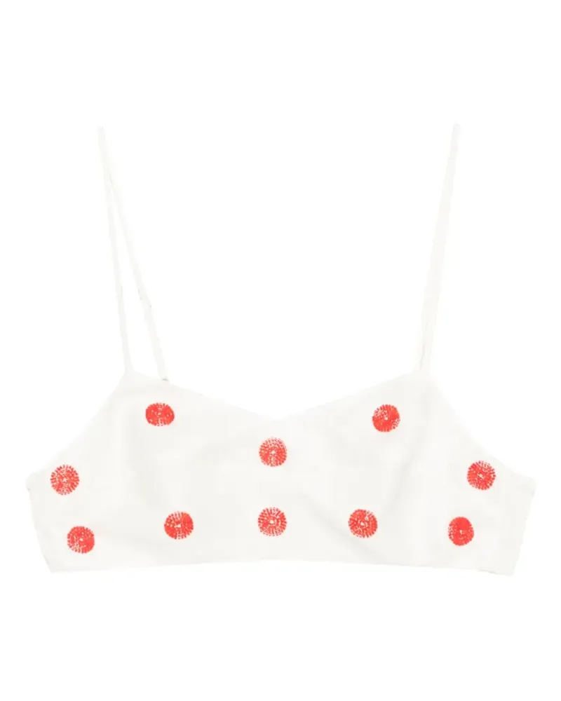 Maje x Blanca Oberteil mit Polka Dots - Weiß Weiß