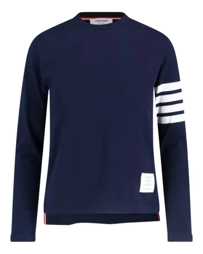 Thom Browne Langarmshirt mit Logo-Streifen - Blau Blau
