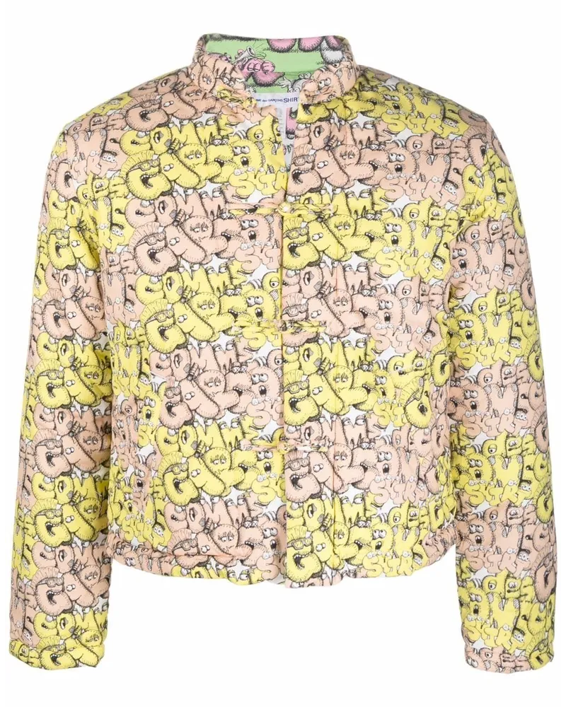 Comme des Garçons Gefütterte Jacke mit Logo-Print - Gelb Gelb