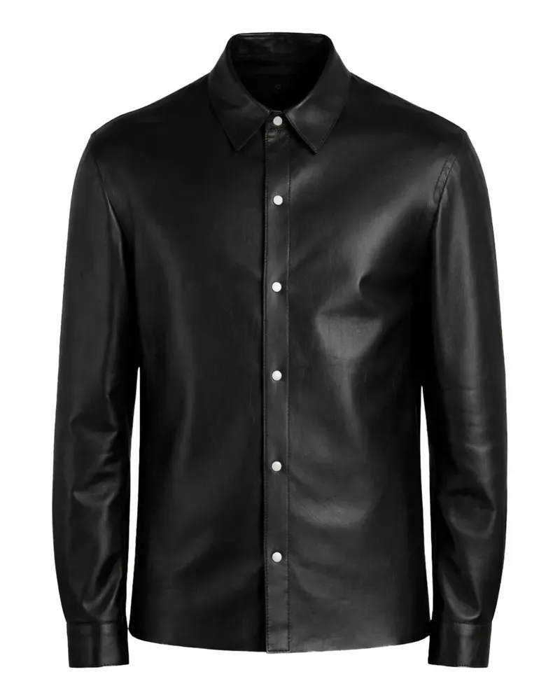 Salvatore Santoro press-stud leather jacket - Schwarz Schwarz