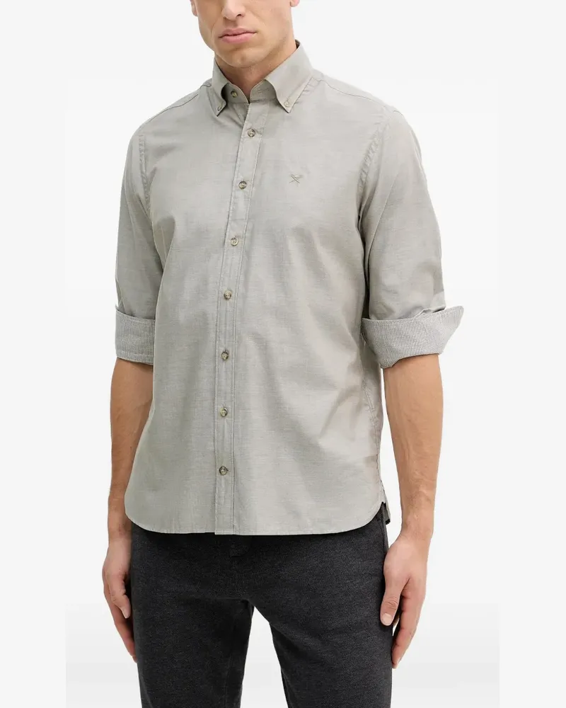 Hackett Hemd mit Logo-Stickerei - Grau Grau