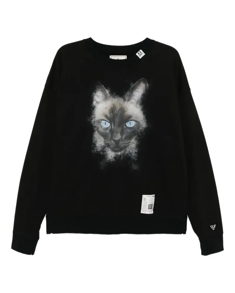 MIHARAYASUHIRO Sweatshirt mit Katzen-Print - Schwarz Schwarz