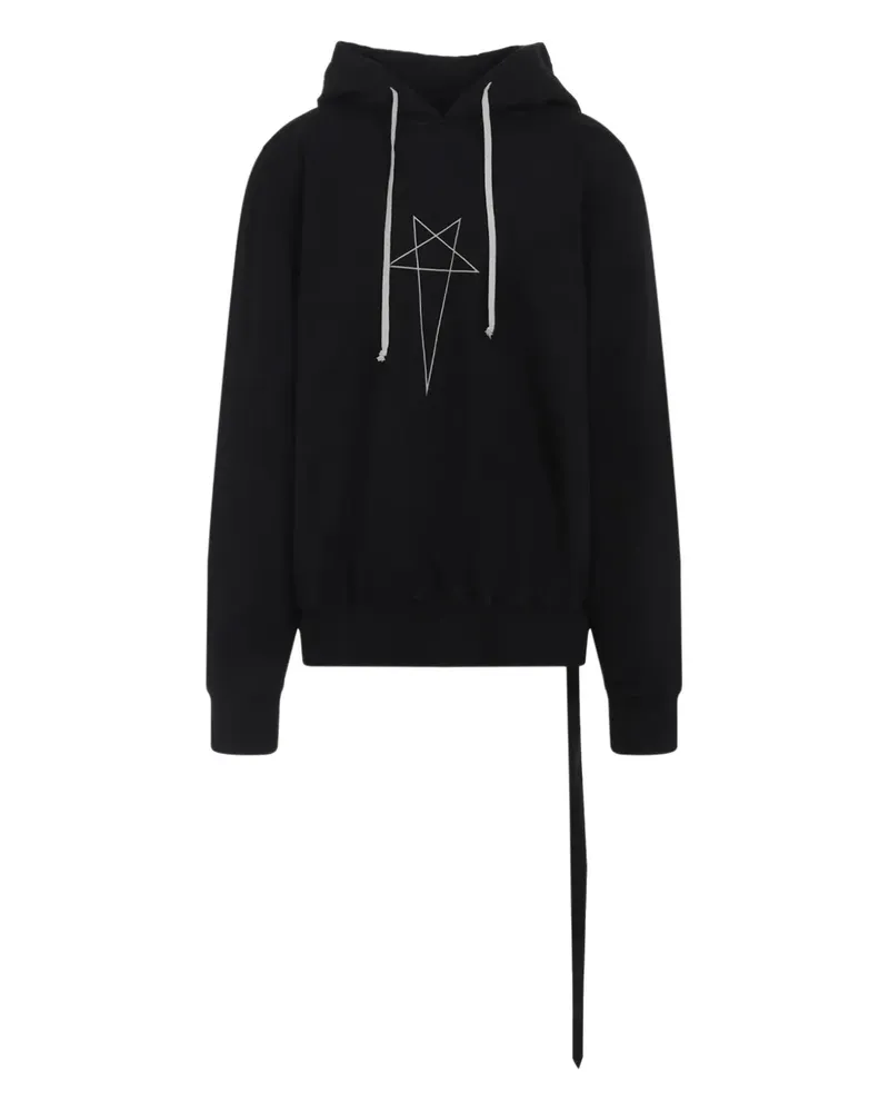 DRKSHDW by Rick Owens Kordelzug-Hoodie mit Sternstickerei - Schwarz Schwarz