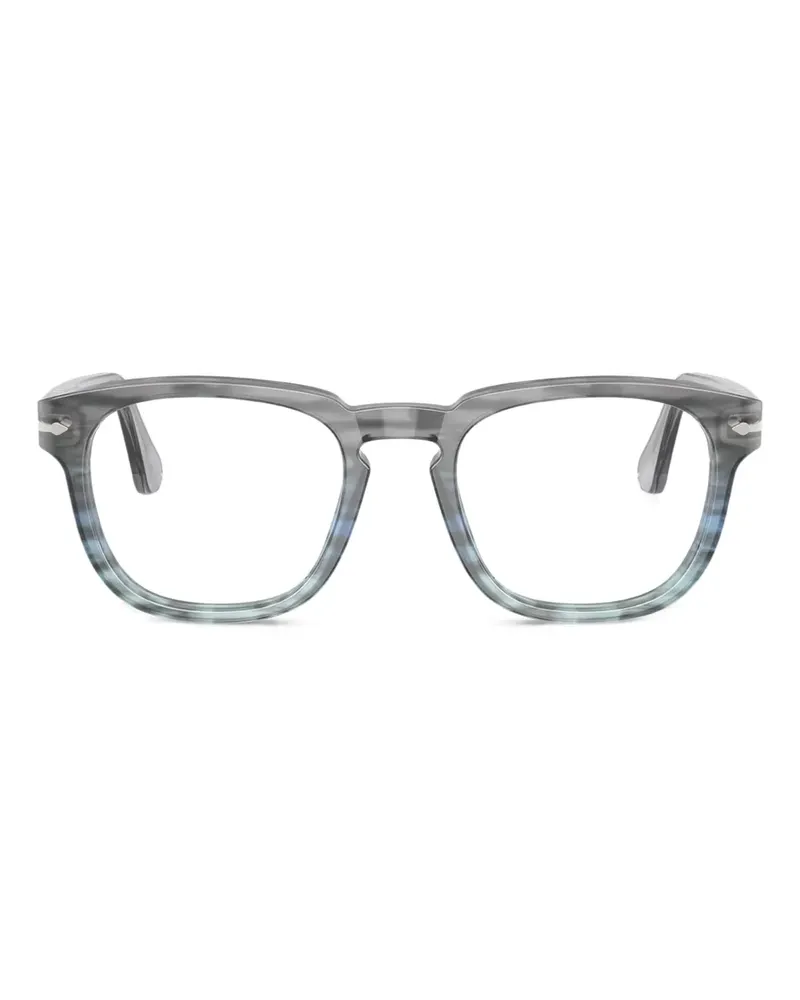 Persol Eckige Brille mit Streifen - Grau Grau