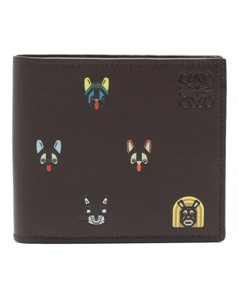 Loewe x Louis Wain Portemonnaie mit Cartoon-Print - Braun Braun