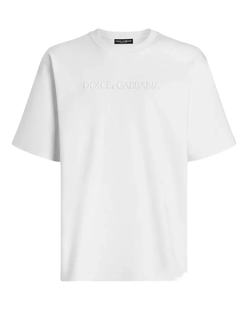Dolce & Gabbana T-Shirt mit Logo-Stickerei - Weiß Weiß