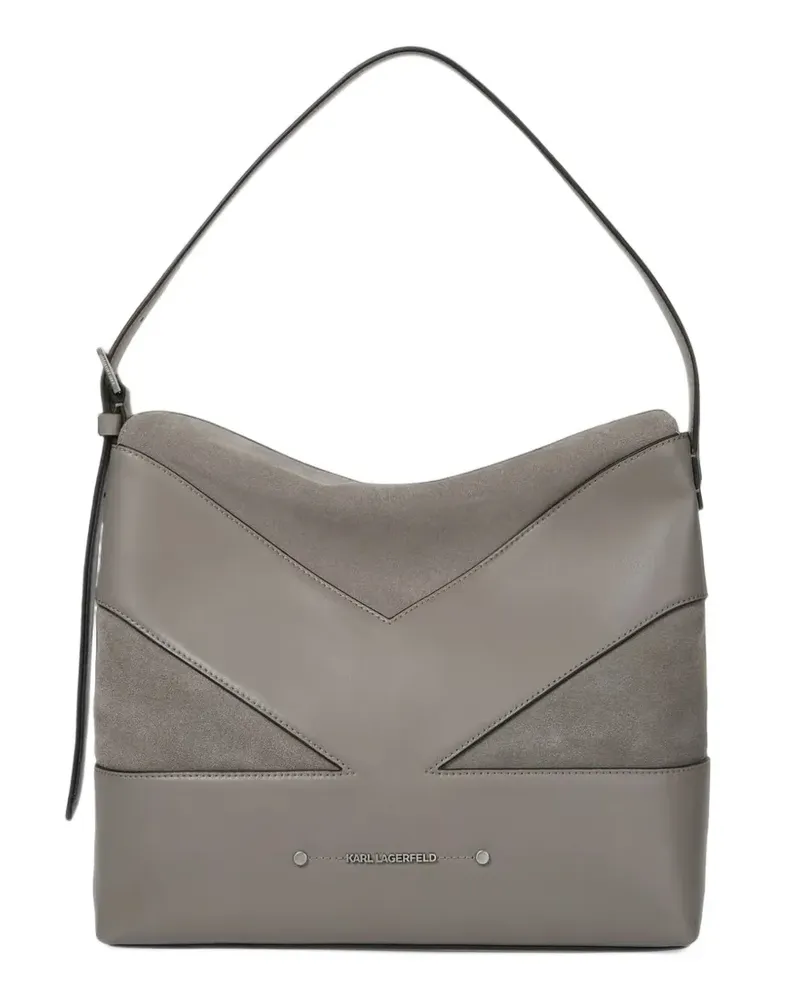 Karl Lagerfeld K/Koncept suede-panelled shoulder bag - Grau Grau