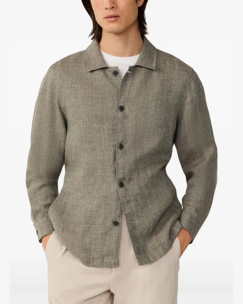 Hackett Hemdjacke aus Leinen - Grün Grün