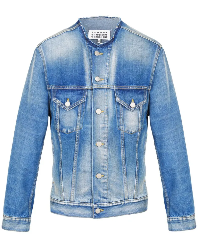 Maison Margiela Jeansjacke ohne Kragen - Blau Blau