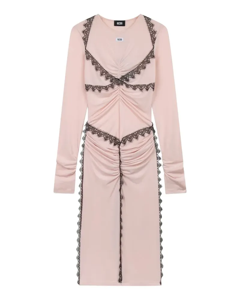 GCDS Kleid mit Spitzenbesatz - Rosa Rosa