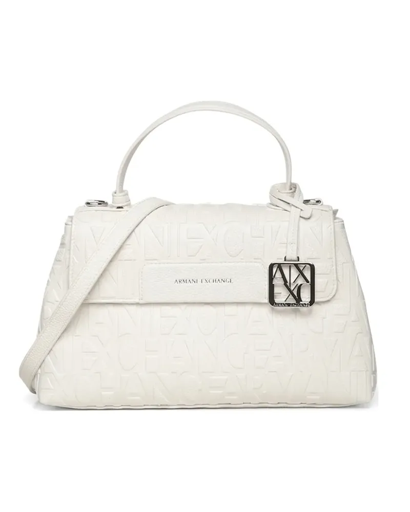 Armani Exchange embossed top-handle bag - Weiß Weiß