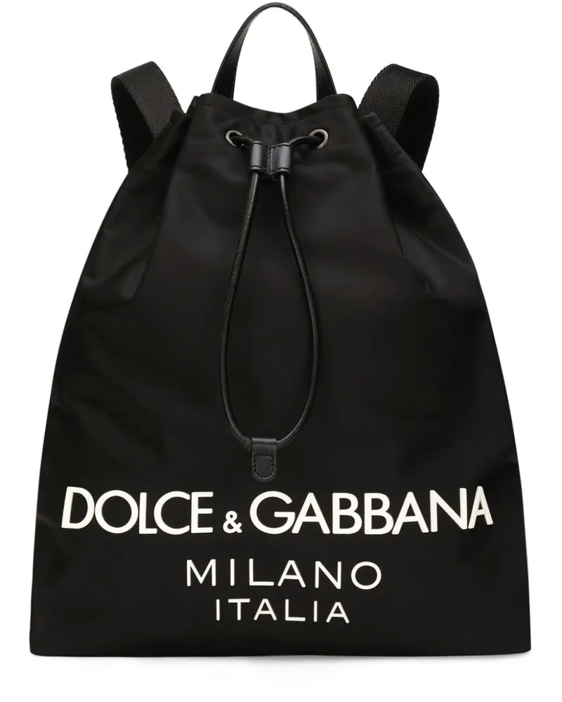 Dolce & Gabbana Rucksack mit Logo-Print - Schwarz Schwarz