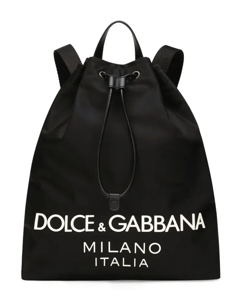 Dolce & Gabbana Rucksack mit Logo-Print - Schwarz Schwarz