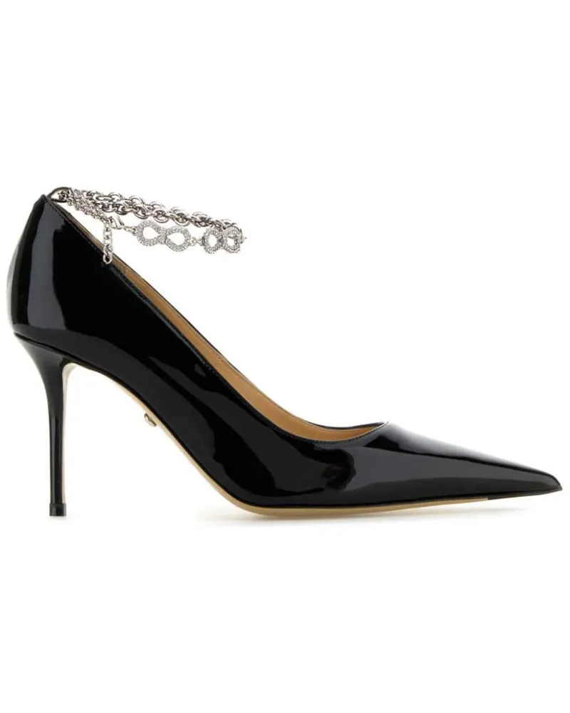 Mach & Mach Bow Chain Pumps 85mm - Schwarz Schwarz