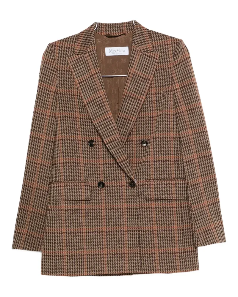 Max Mara double-breasted check jacket - Nude Nude