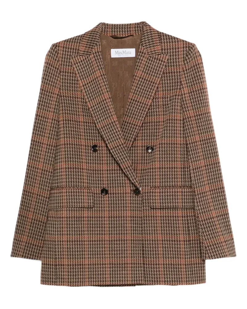 Max Mara double-breasted check jacket - Nude Nude