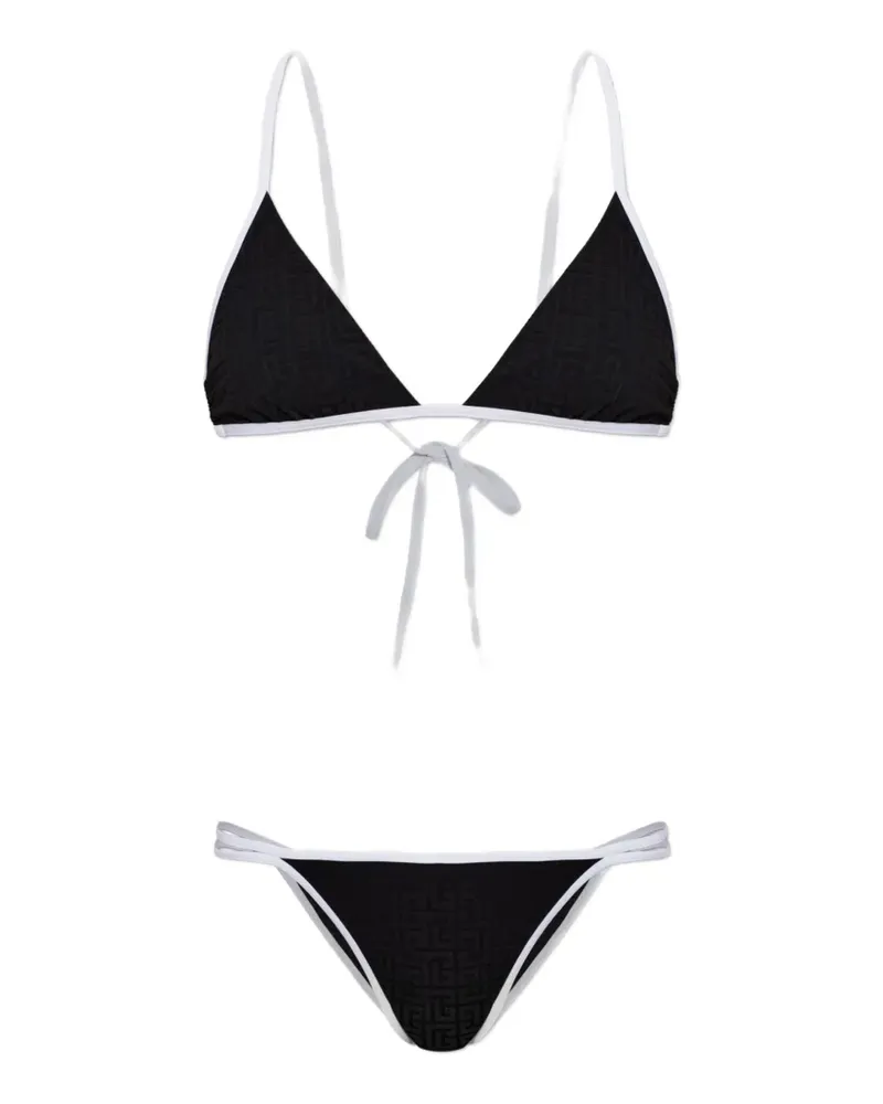 Balmain monogram lycra swimsuit - Schwarz Schwarz