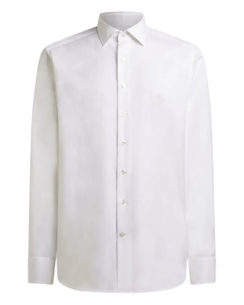 Etro Jacquard-Hemd mit Pegaso-Stickerei - Weiß Weiß