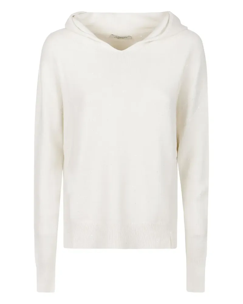 HINNOMINATE Hoodie mit Pailletten - Weiß Weiß