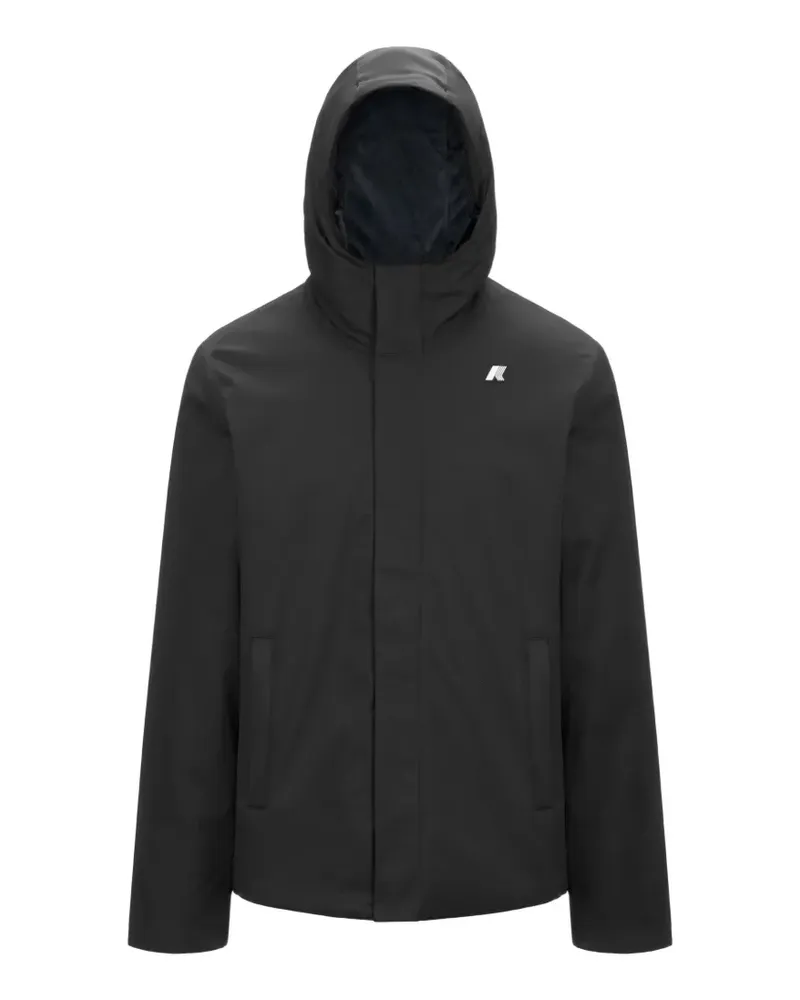 K-Way padded hooded Jacko coat - Schwarz Schwarz